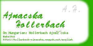 ajnacska hollerbach business card